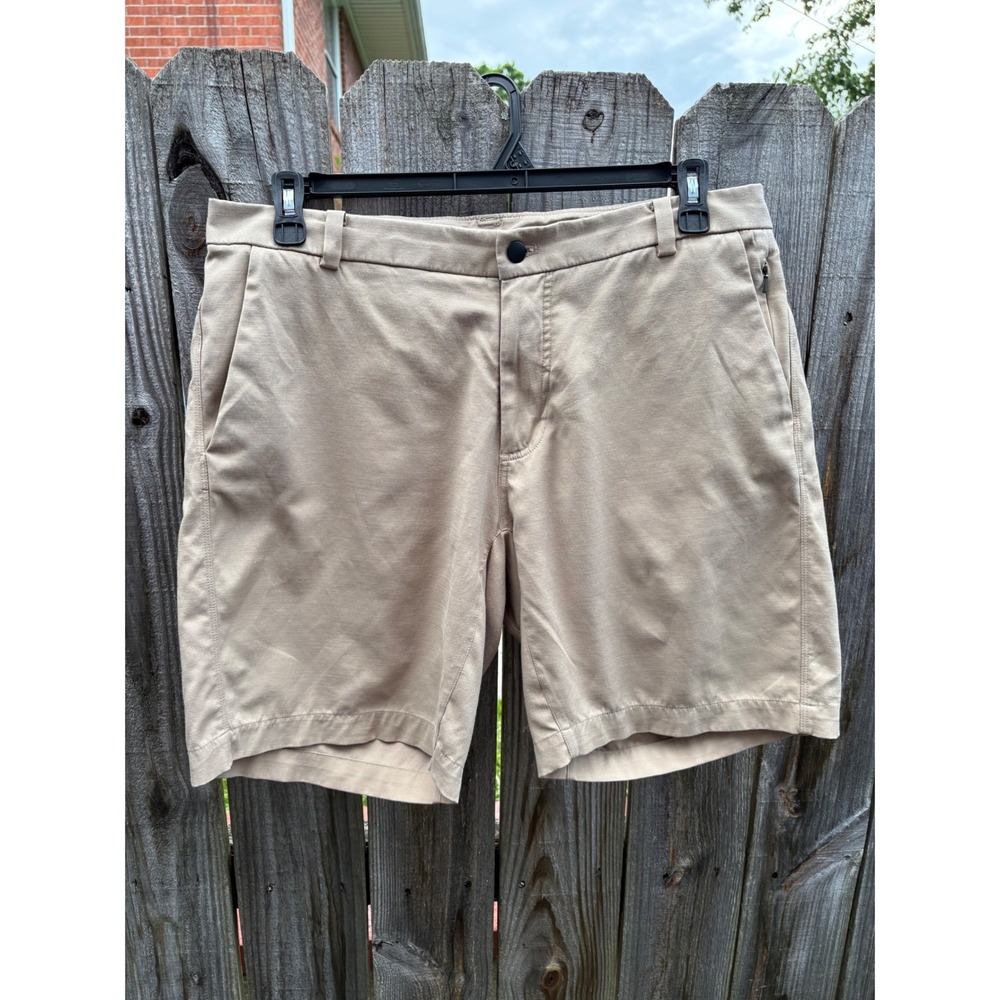 Lululemon Commission Shorts Mens 36 Khaki Tan 9 Inch Inseam Golf Chino Short‎